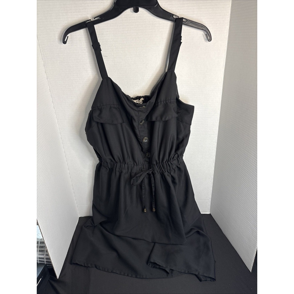 Hint of Blush Women's 2XL Black Utility Mini Dress Drawstring Waist Chic Summer